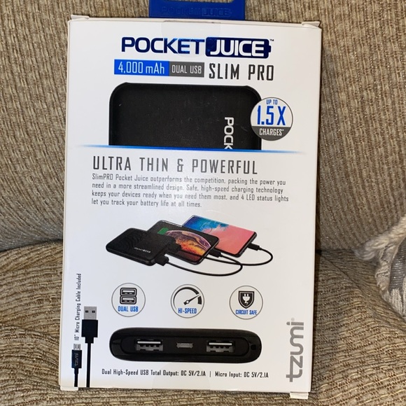 🔋 NWT Pocket Juice Slim Pro Dual USB - Picture 3 of 5